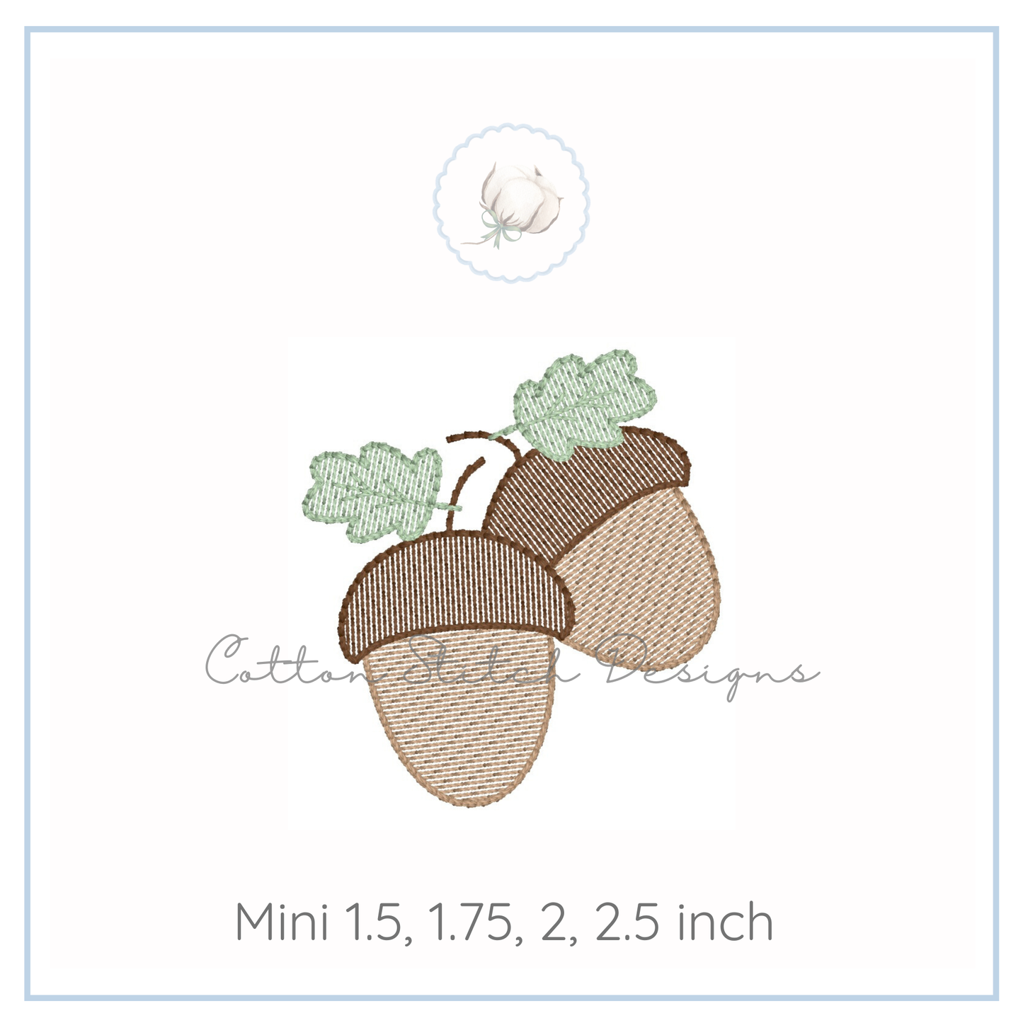 Mini Acorn Embroidery Design