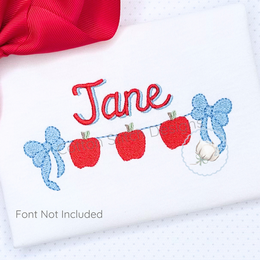 Machine Embroidery design Cotton Stitch Designs Embroidered design with the name 'Jane' and decorative elements on a white background.