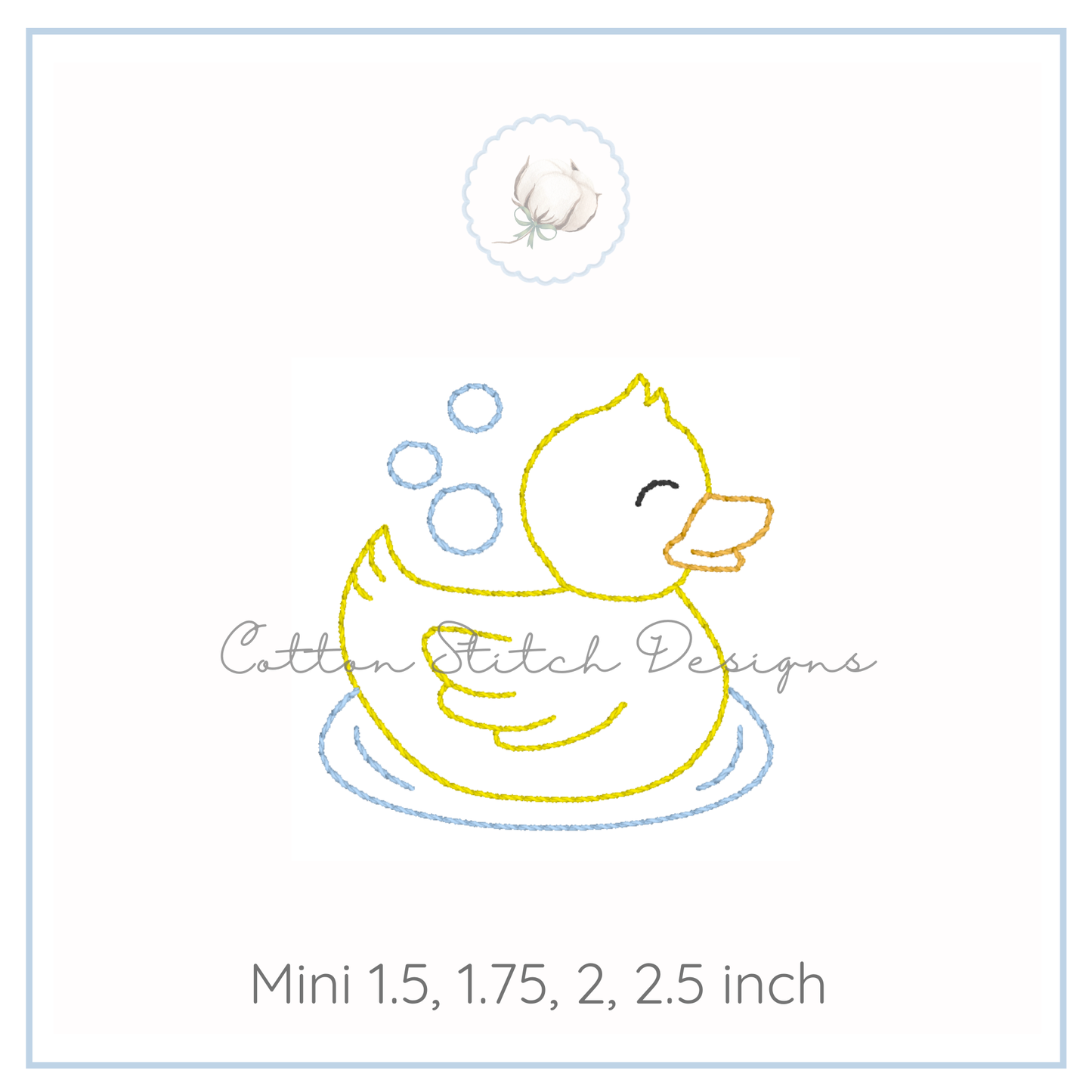Mini Baby Duck Embroidery Design