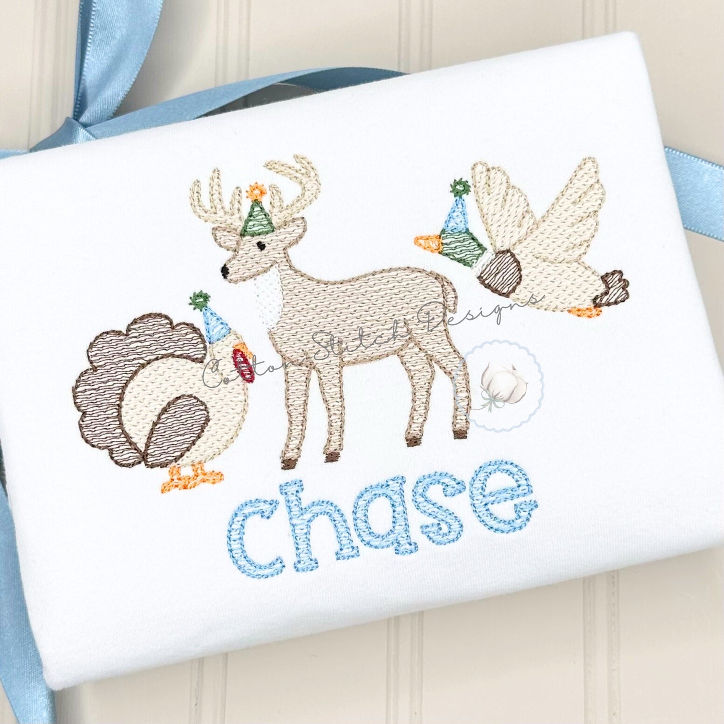 Birthday Wildlife Trio Sketch Embroidery Design