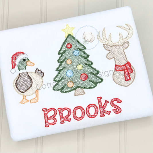 Christmas Wildlife Trio Embroidery Design