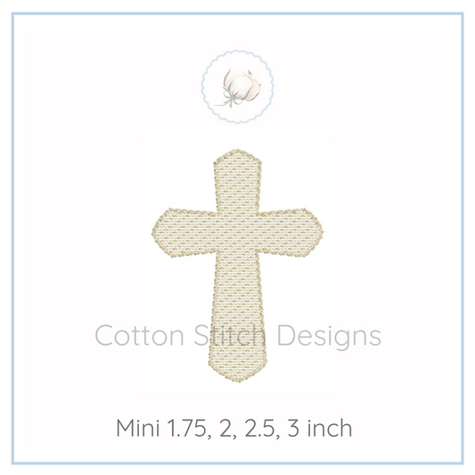 Machine Embroidery design Cotton Stitch Designs Cross-shaped item with 'Cotton Stitch Designs' branding on a white background