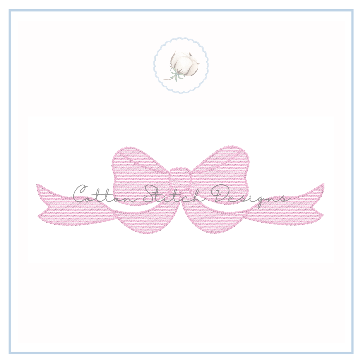 Elegant Bow Embroidery Design