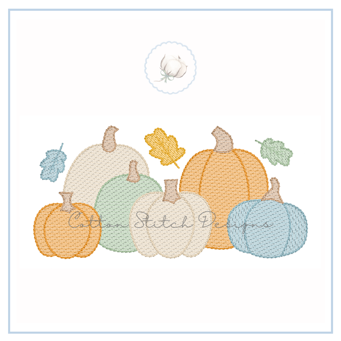 Fall Pumpkin Patch Embroidery Design