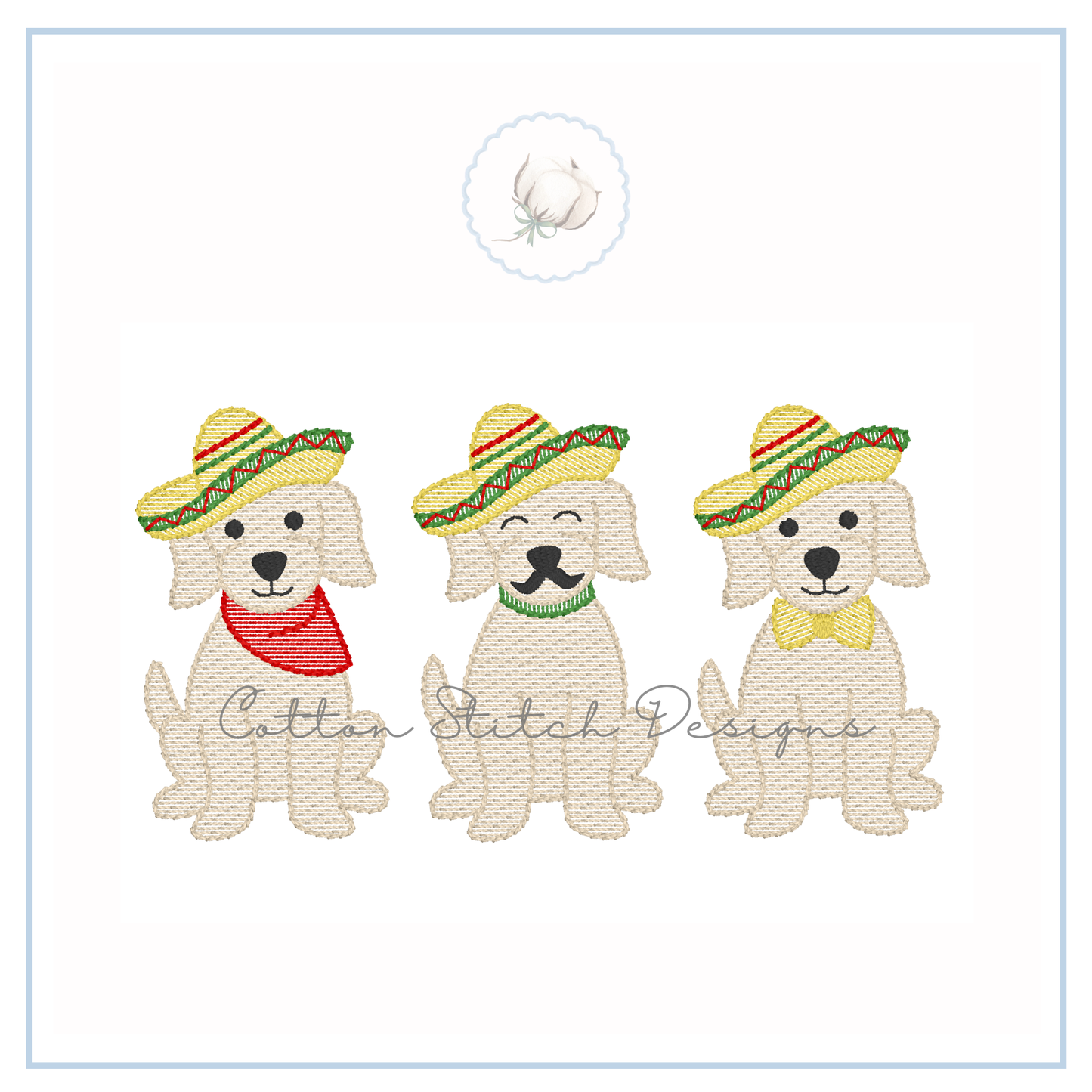 Cinco De Mayo Fiesta Puppies Embroidery Design