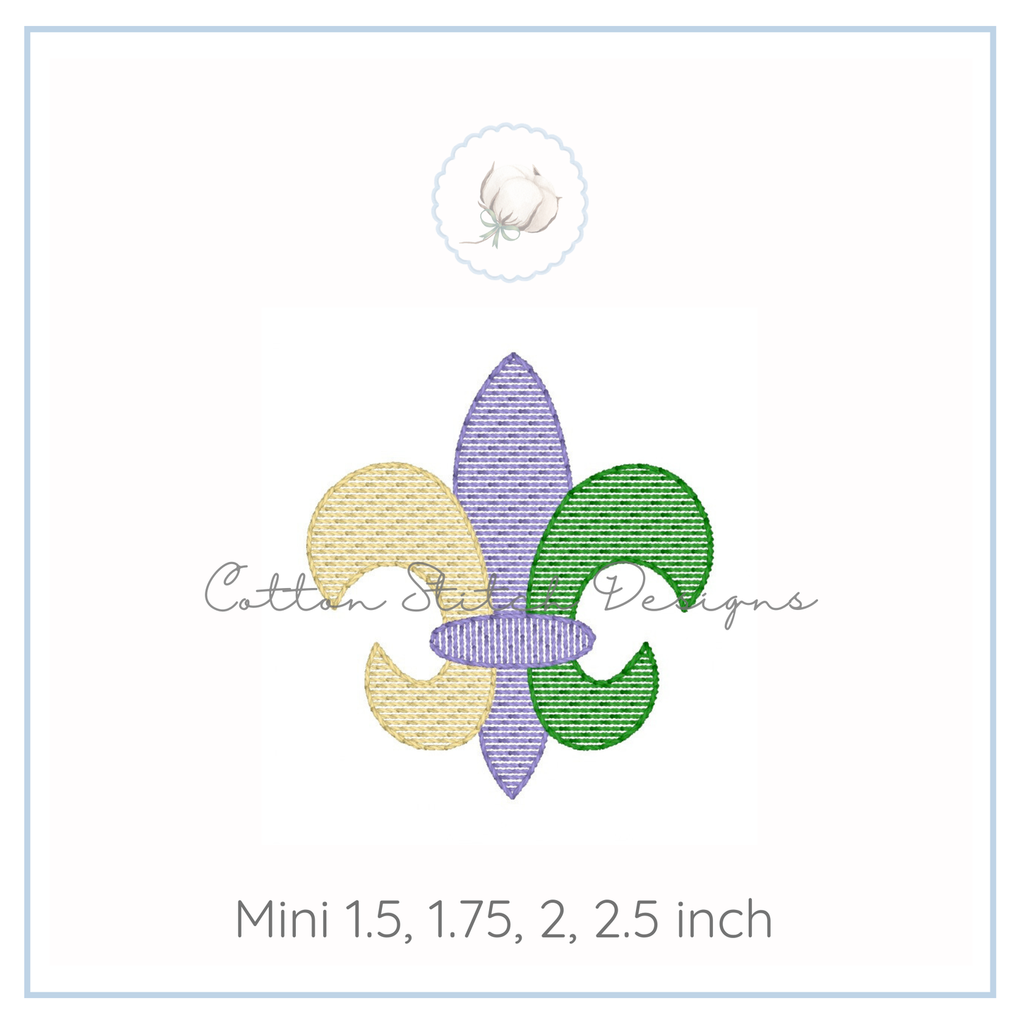 Mini Fleur De Lis Embroidery Design