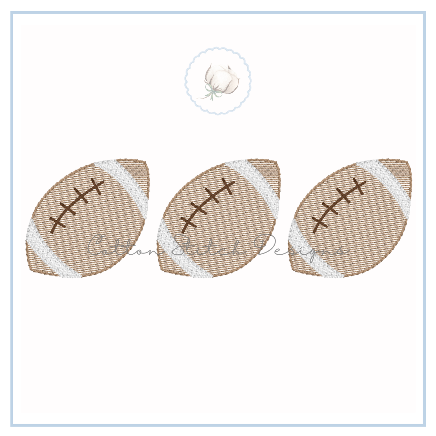 Football Trio Sketch Embroidery Design