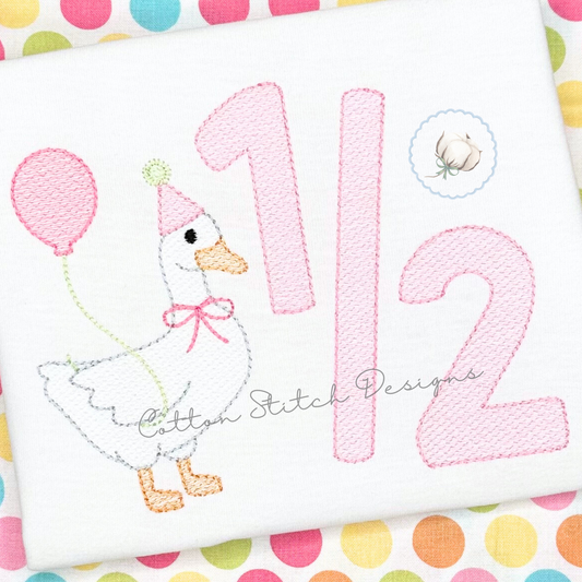 Goose Half Birthday Embroidery Design