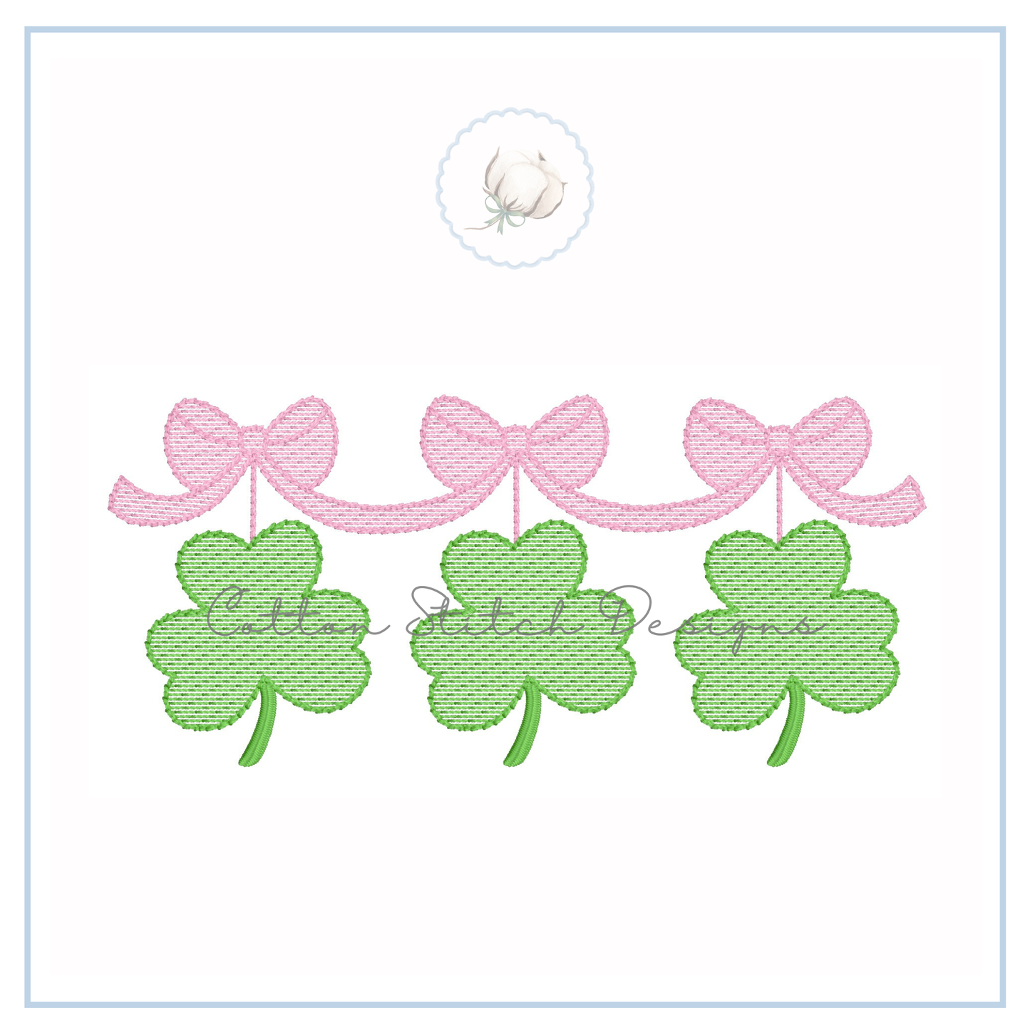 Hanging Shamrocks Embroidery Design