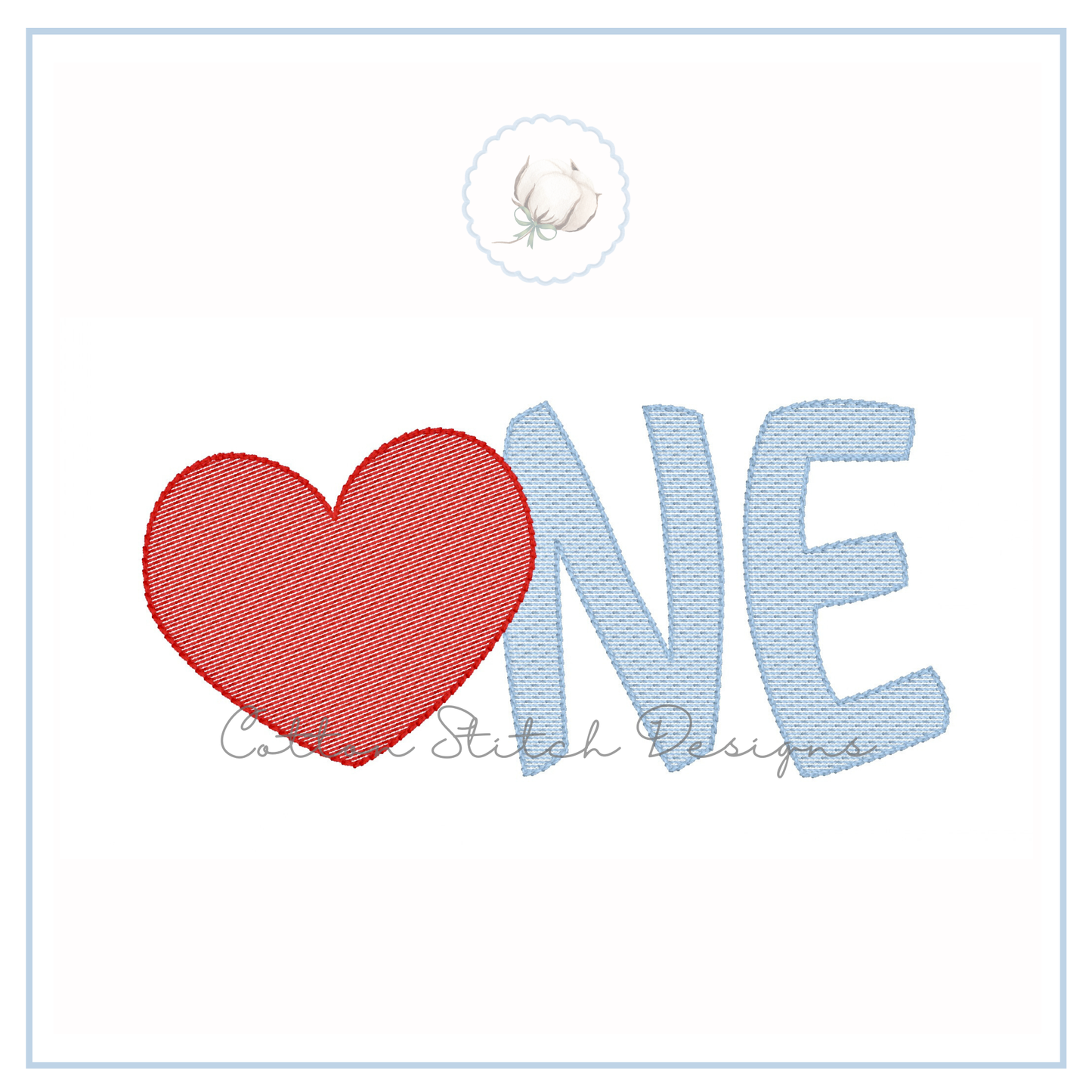 Valentine First Birthday Embroidery Design