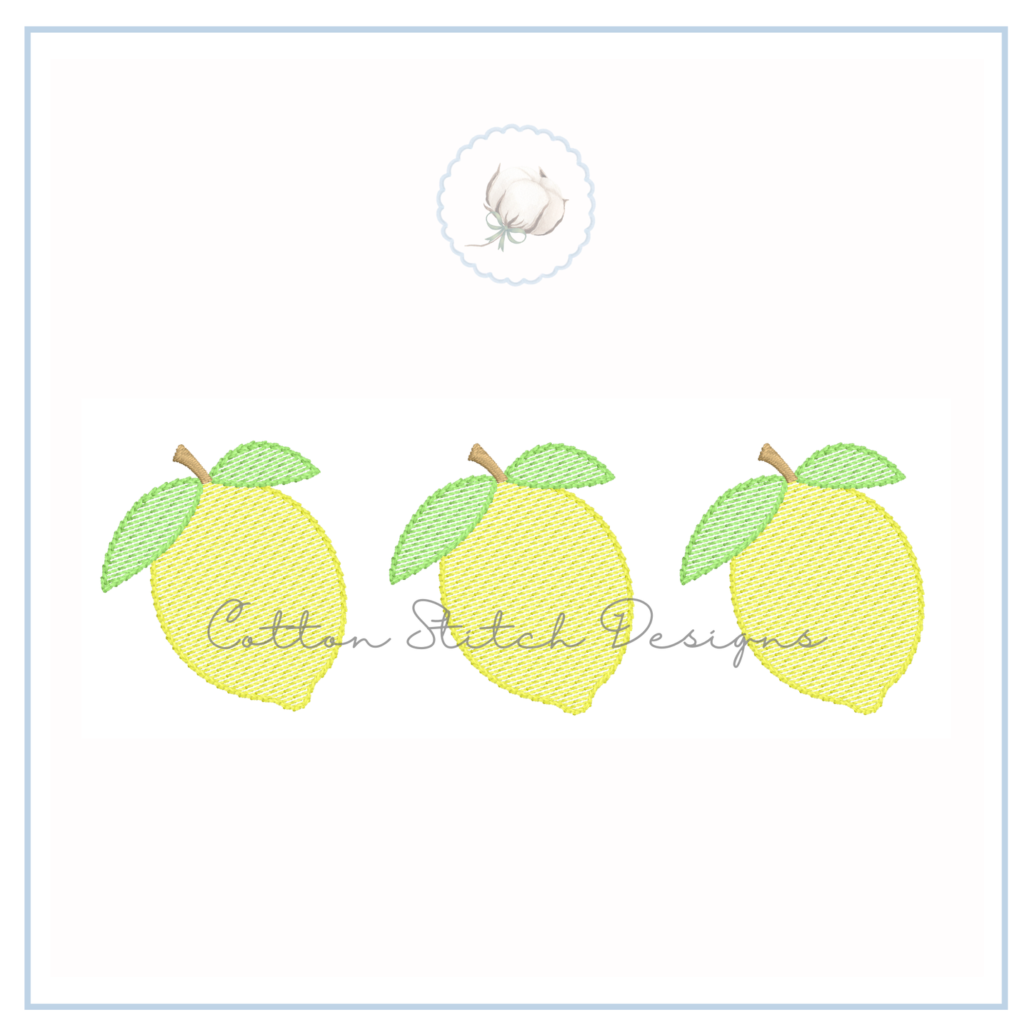 Lemon Trio Embroidery Design