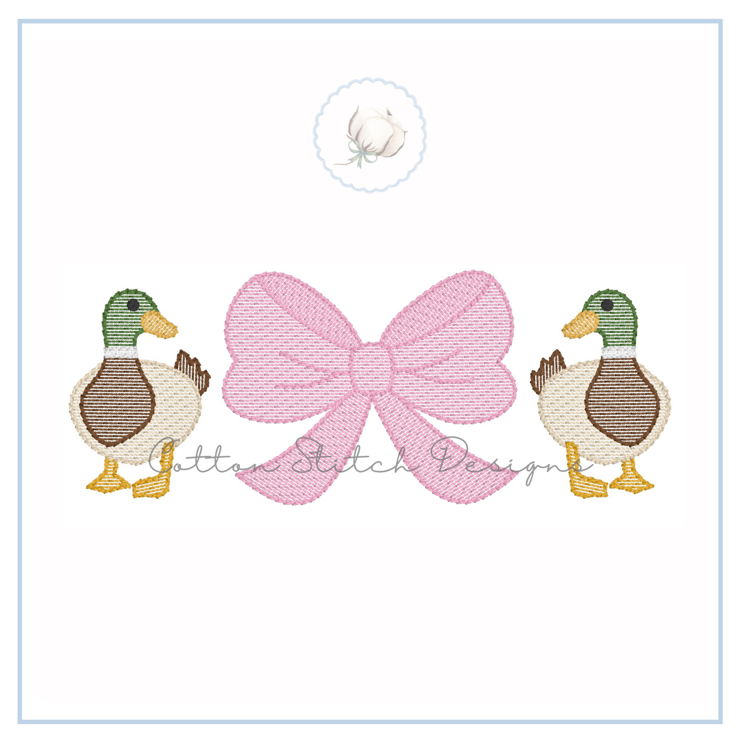 Mallard Bow Embroidery Design