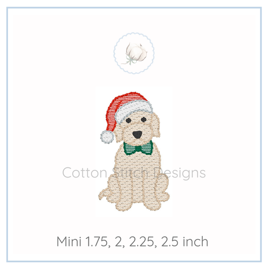 Mini Christmas Doodle Puppy Embroidery Design