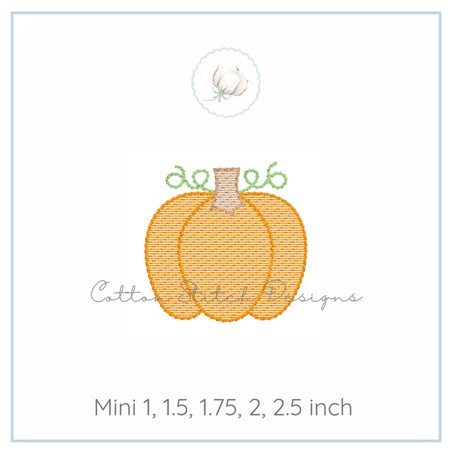 Mini Pumpkin Embroidery Design