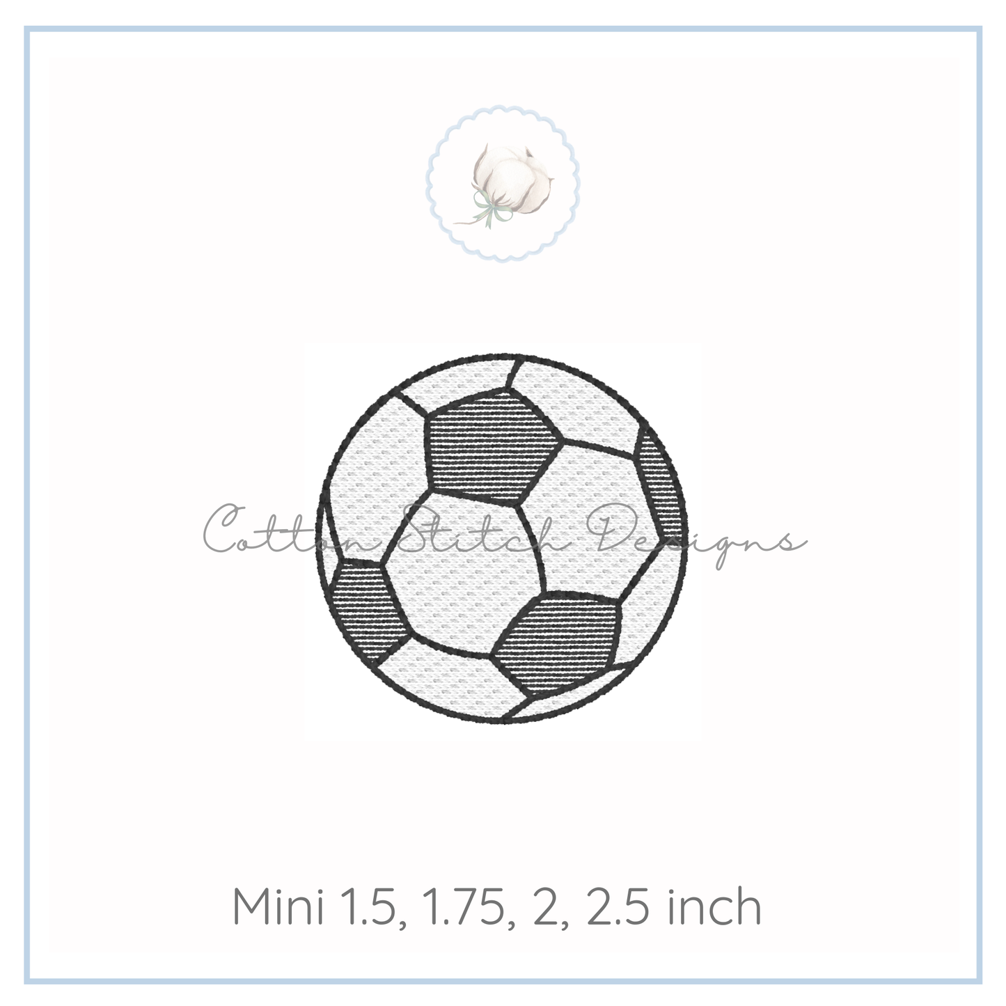 Mini Soccer Ball Stitch Machine Embroidery Design