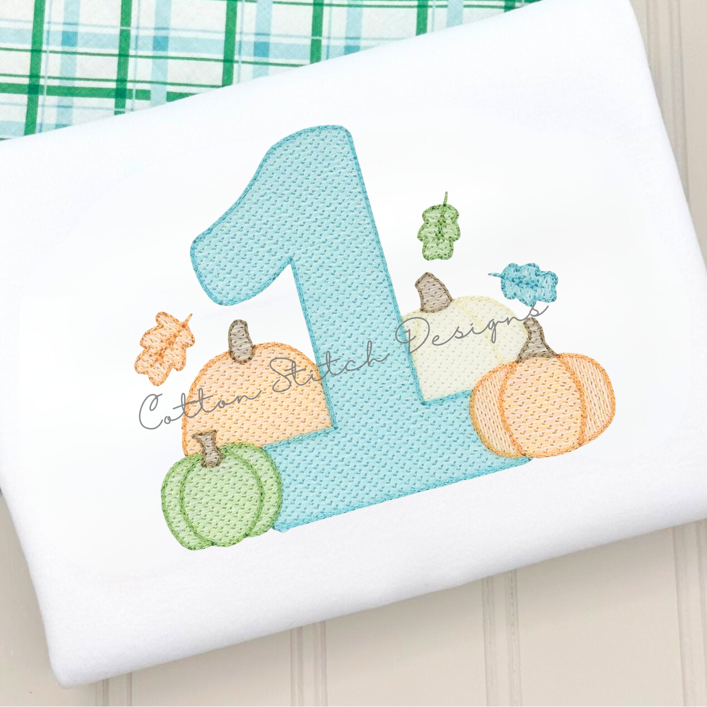 Pumpkin Patch Number One Embroidery Design