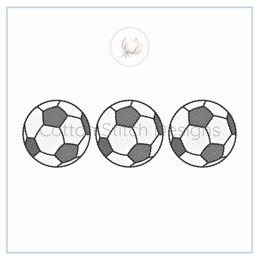 Machine Embroidery design Cotton Stitch Designs Soccer ball pattern on a white background with 'Cotton Stitch Designs' branding.