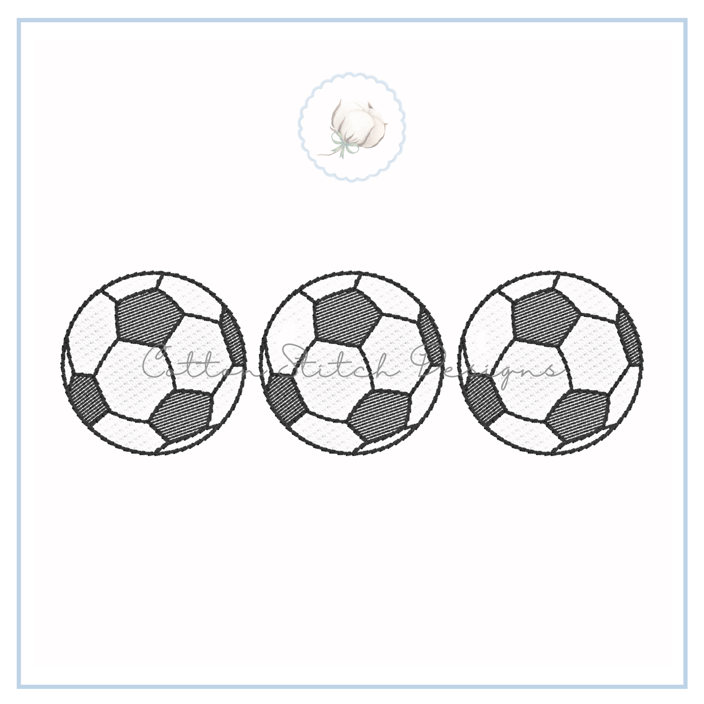 Soccer Ball Trio Embroidery Design