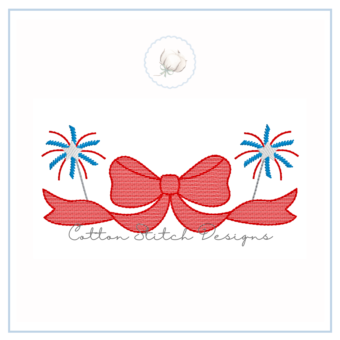 Sparkler Bow Machine Embroidery Design