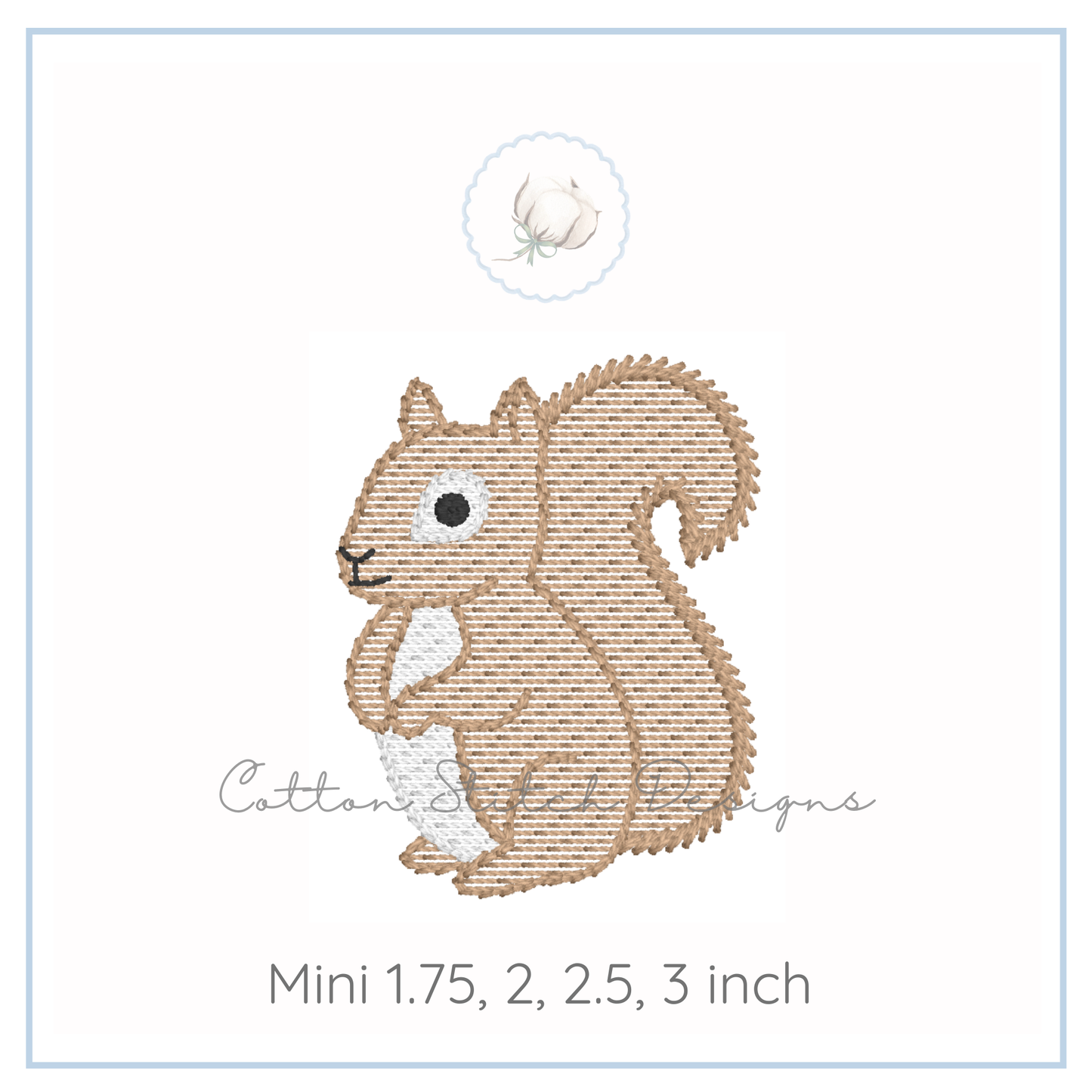Mini Squirrel Embroidery Design