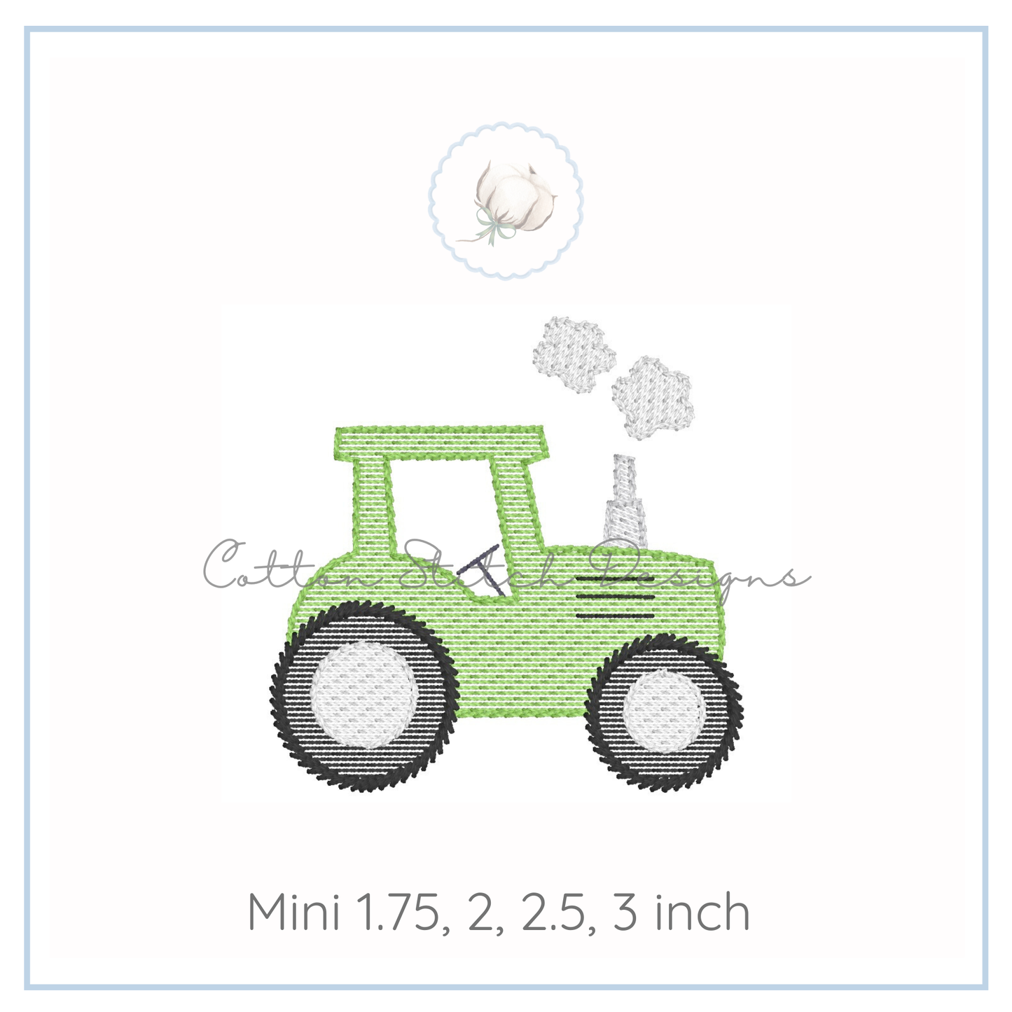 Mini Tractor Embroidery Design