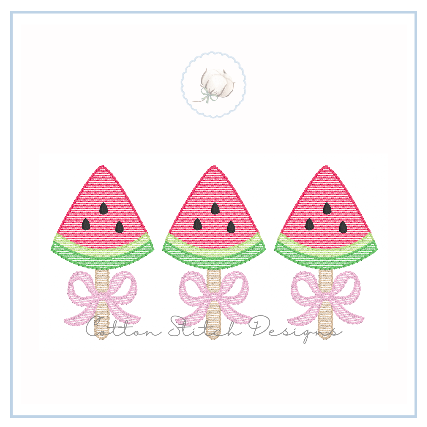 Watermelon Pops Embroidery Design