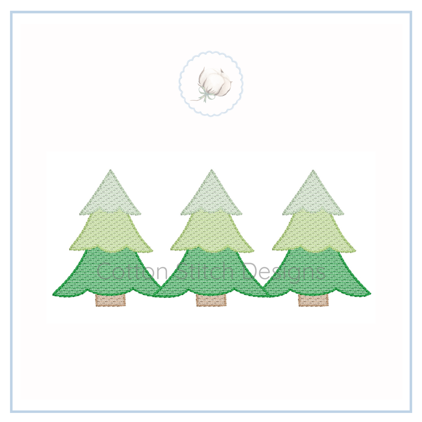 Winter Tree Trio Sketch Embroidery Design