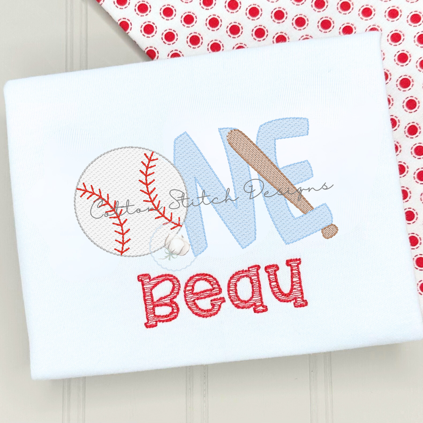Baseball Birthday One Embroidery Design