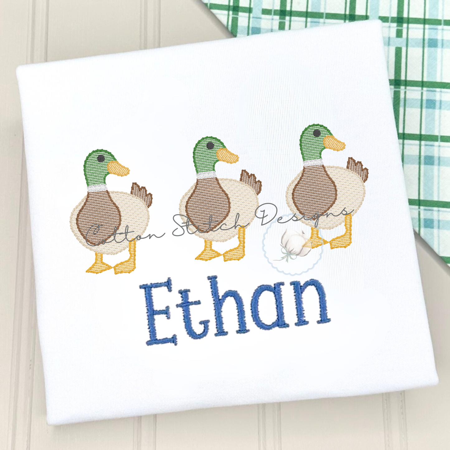 Mallard Duck Trio Embroidery Design
