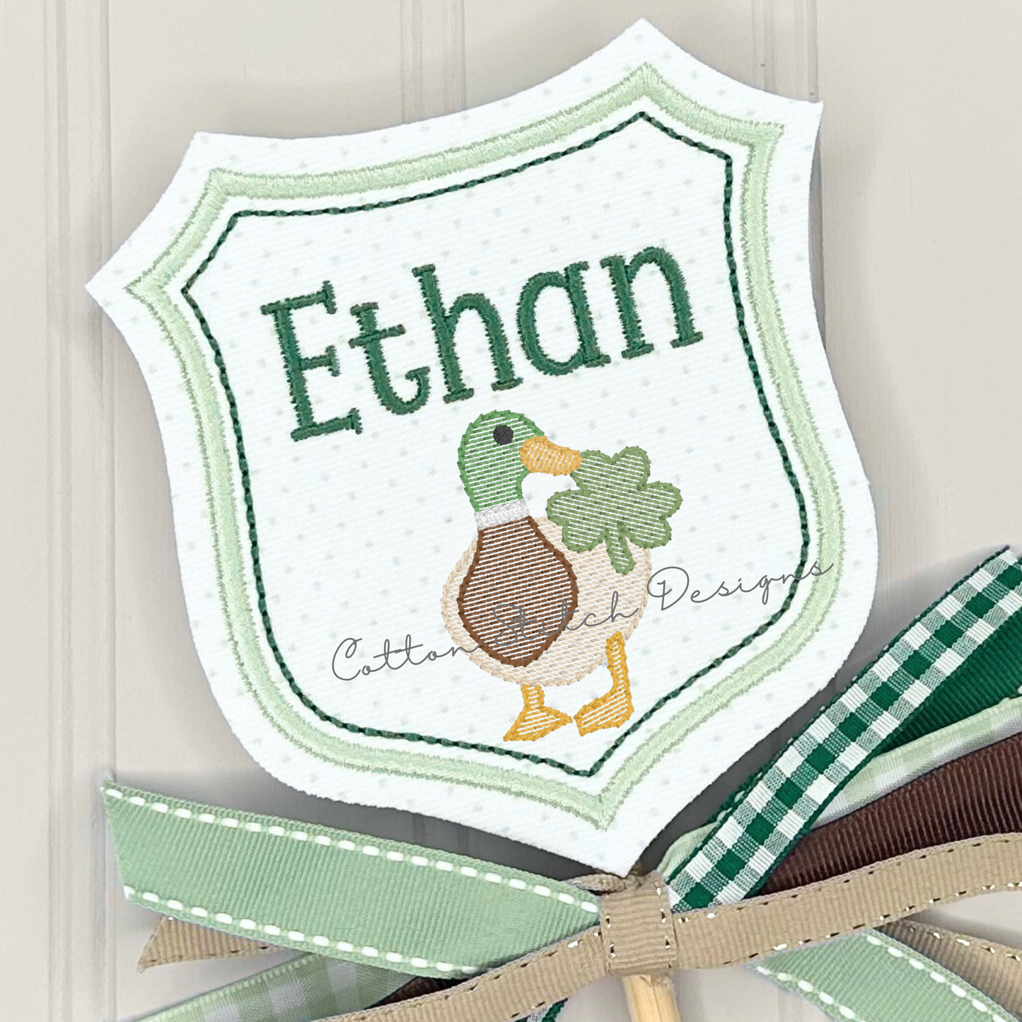 Mini Mallard Shamrock Embroidery Design