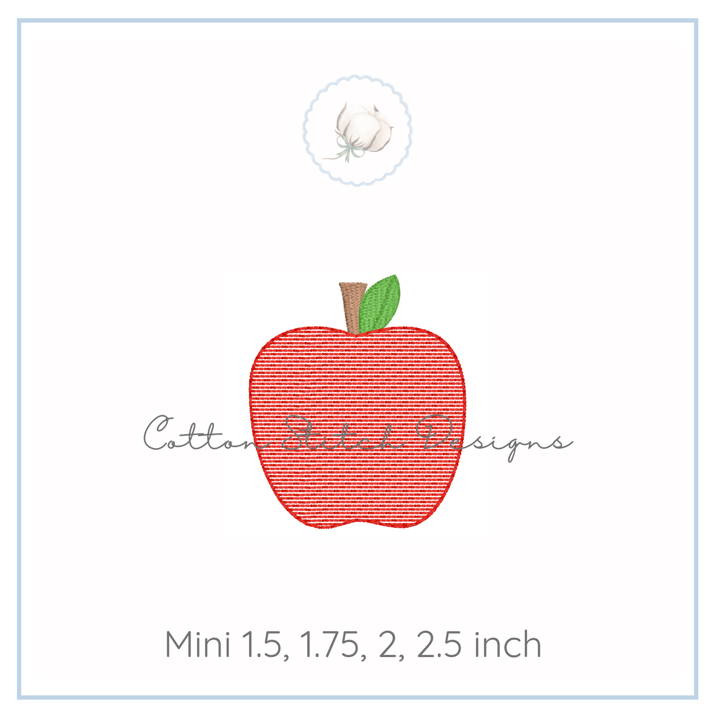 Mini Apple Embroidery Design