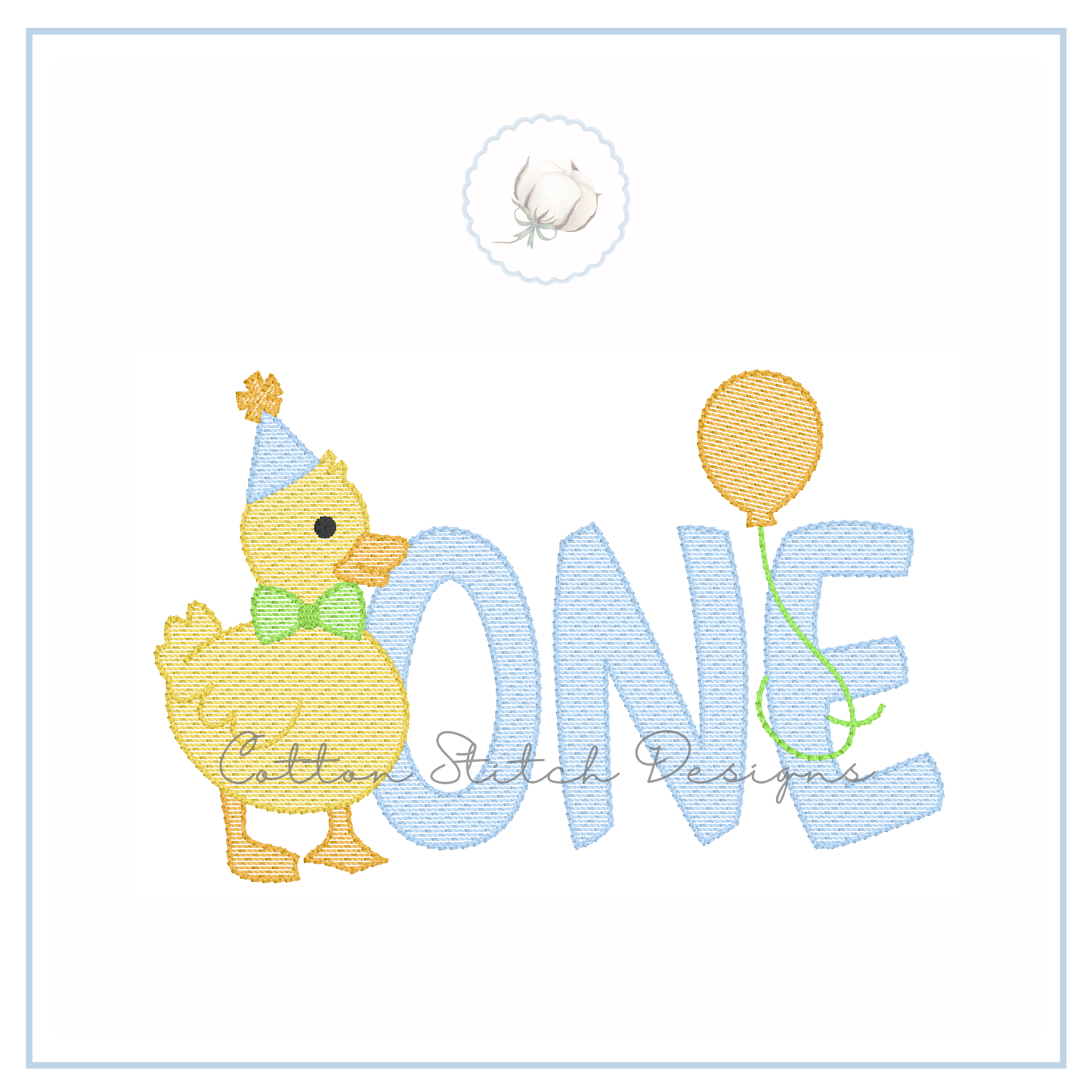 Birthday Duck One Embroidery Design