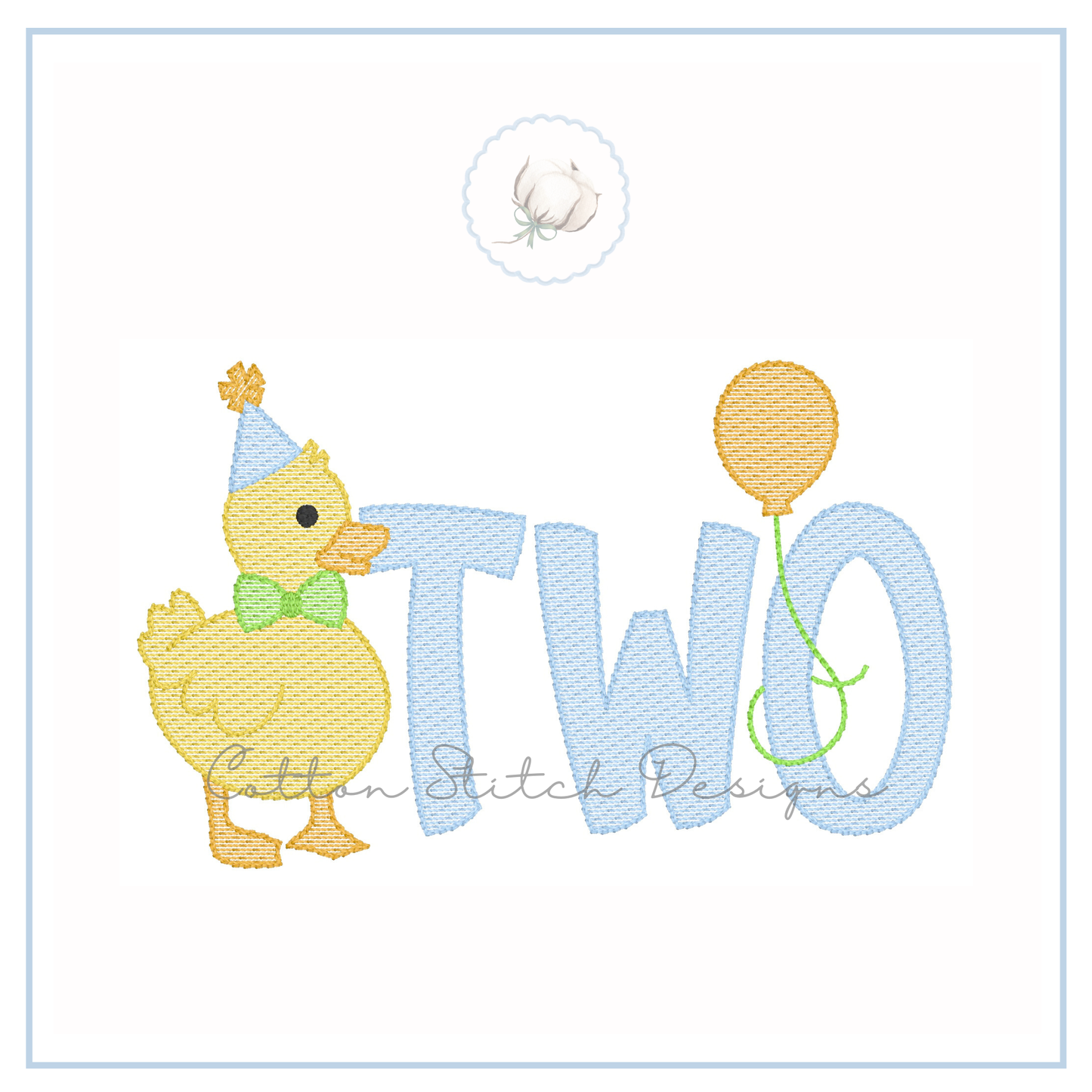 Birthday Duck Two Embroidery Design