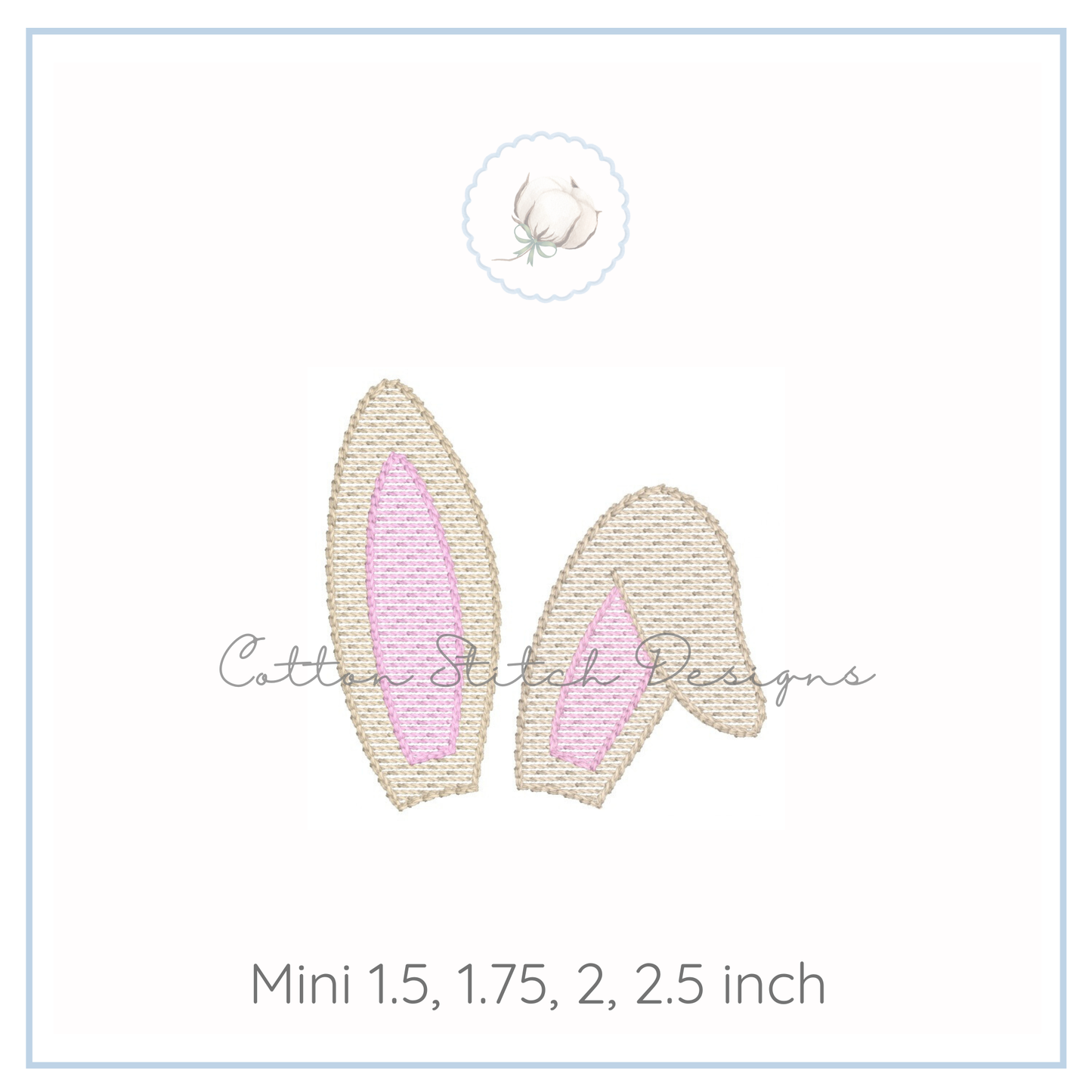 Mini Bunny Ears Embroidery Design