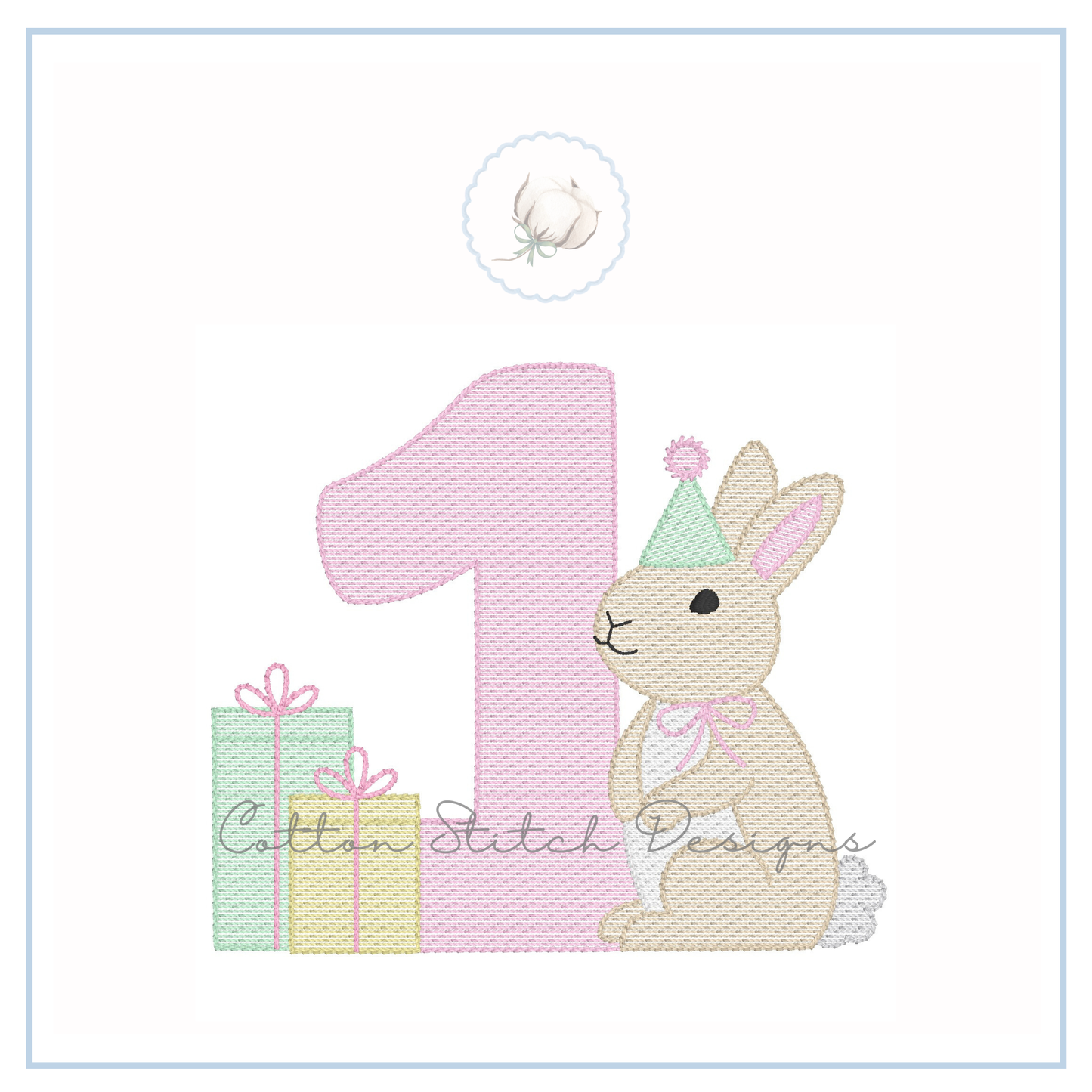 Some Bunny is One Embroidery Design