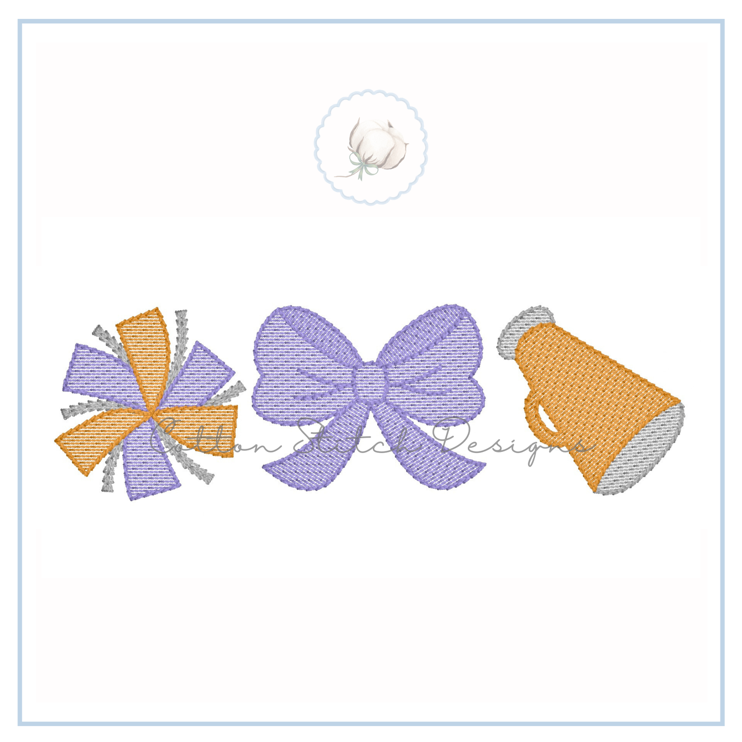 Cheer Bow Trio Embroidery Design