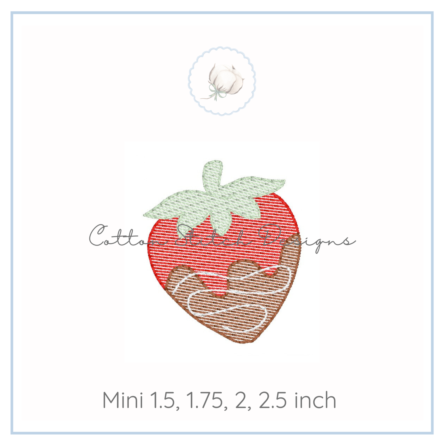 Mini Chocolate Strawberry Sketch Embroidery Design