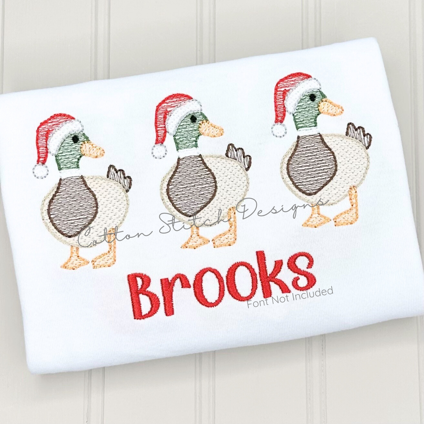 Christmas Mallard Duck Trio Embroidery Design