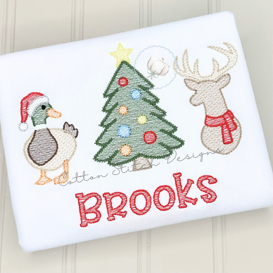 Christmas Wildlife Trio Embroidery Design