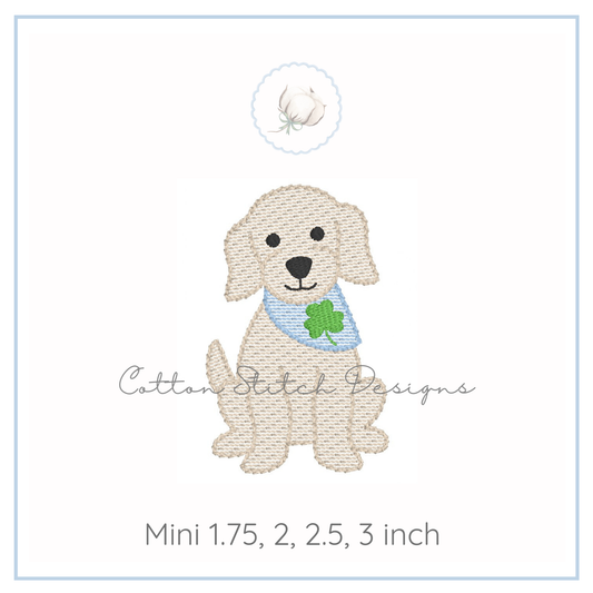 Mini Shamrock Puppy Embroidery Design