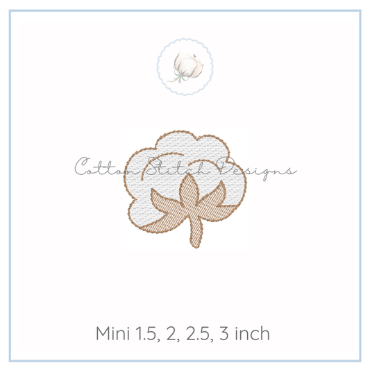 Mini Cotton Boll Embroidery Design