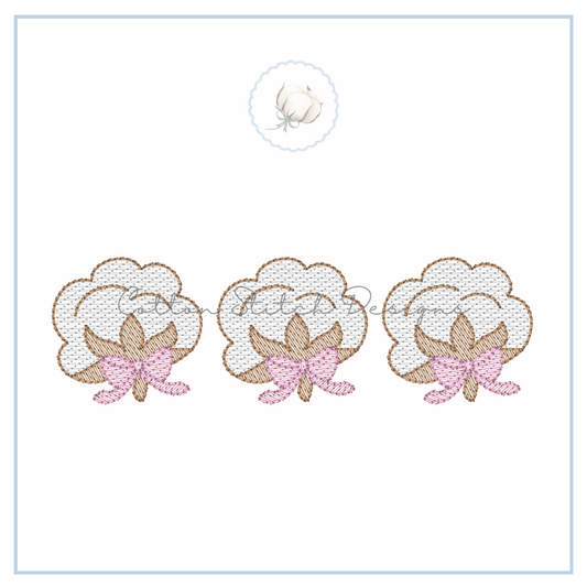 Cotton with Bows Trio Embroidery Design