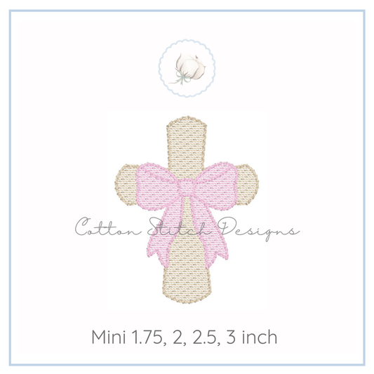 Mini Cross with Bow Embroidery Design