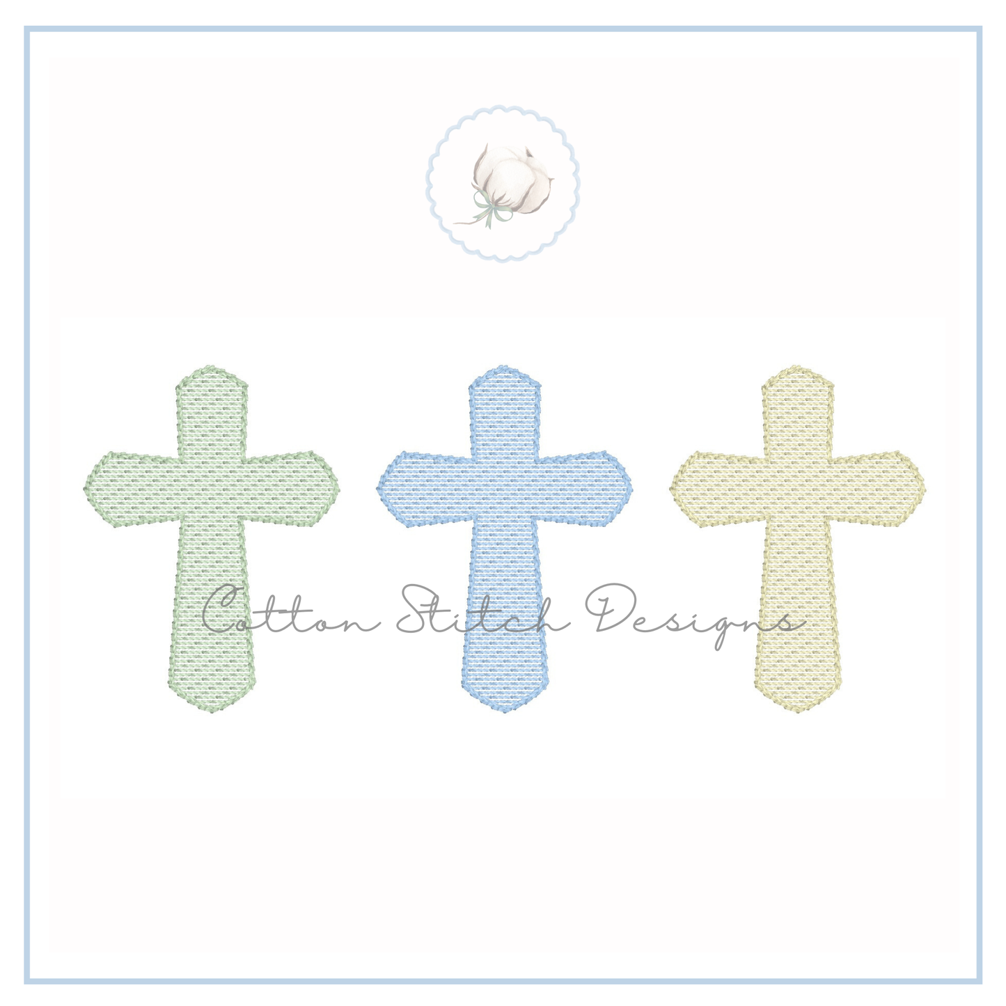 Cross Trio Embroidery Design