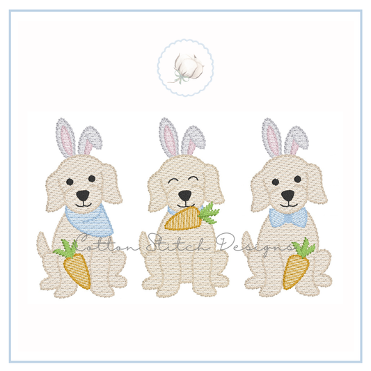 Easter Puppy Trio Embroidery Design