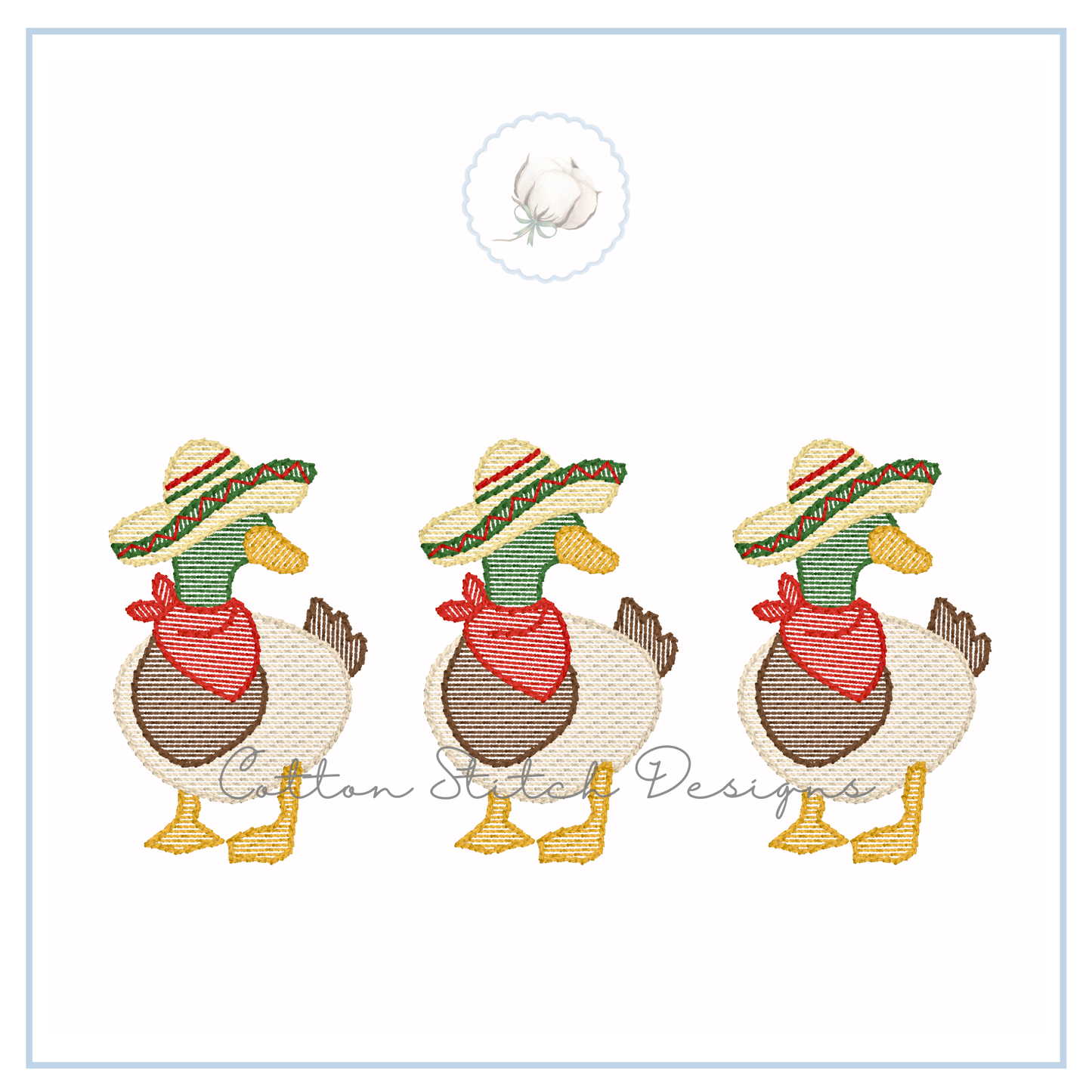 Cinco De Mayo Fiesta Mallard Duck Embroidery Design