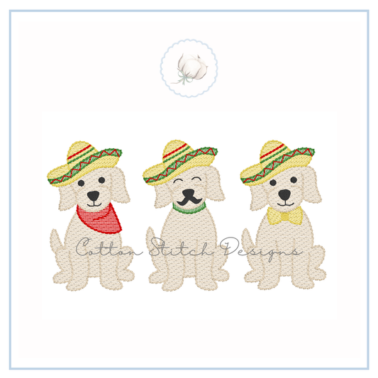 Cinco De Mayo Fiesta Puppies Embroidery Design