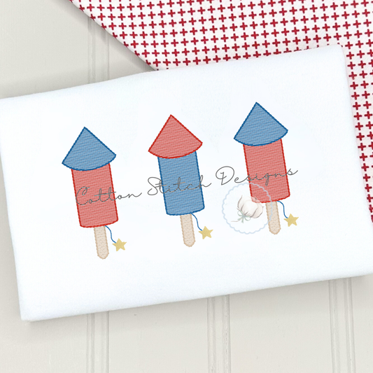 Firework Trio Machine Embroidery Design