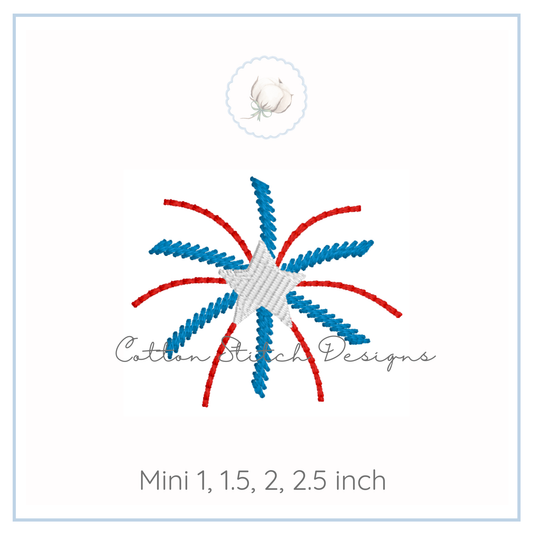 Mini Patriotic Firework Embroidery Design