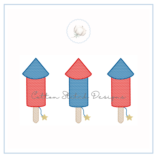 Firework Trio Machine Embroidery Design